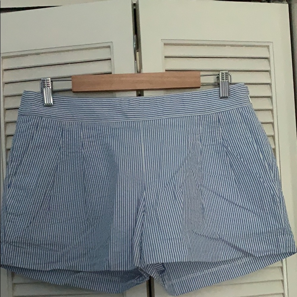 Blue and White striped shorts